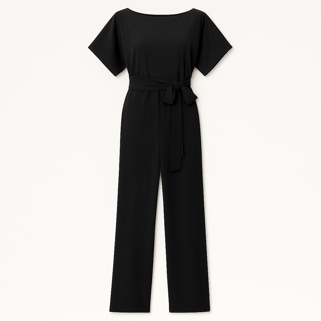 The Sneha Belted Jumpsuit – Jumpsuit – Black – Lila Faye
