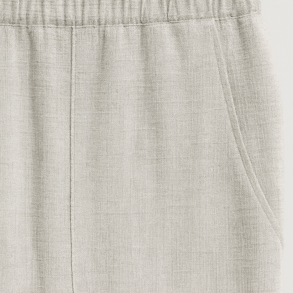 Wide-leg lounge pants with elastic waist and front patch pockets.
