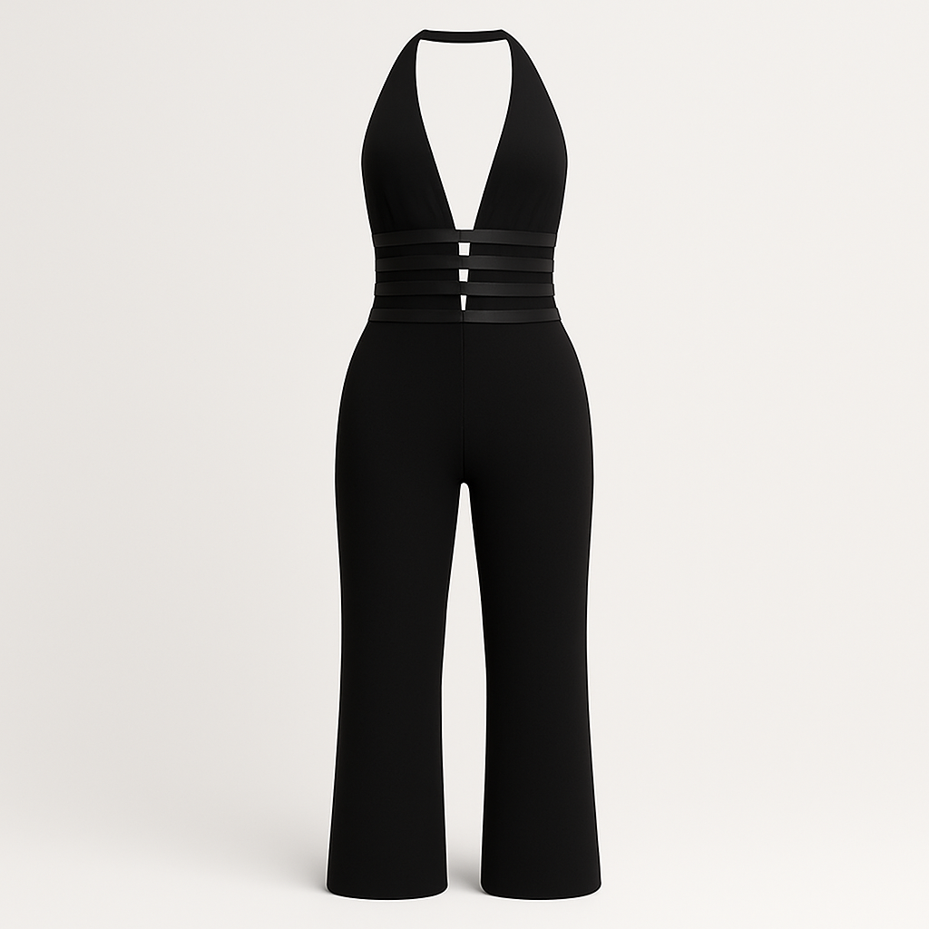 The Sunita Halter Jumpsuit – Jumpsuit – Black – Lila Faye