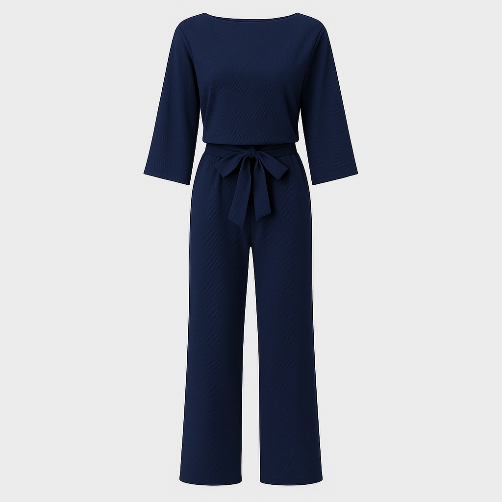 The Thavone Belted Jumpsuit – Jumpsuit – Navy – Lila Faye