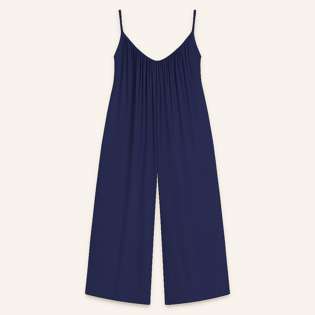 Flowy wide-leg jumpsuit with spaghetti straps and relaxed fit