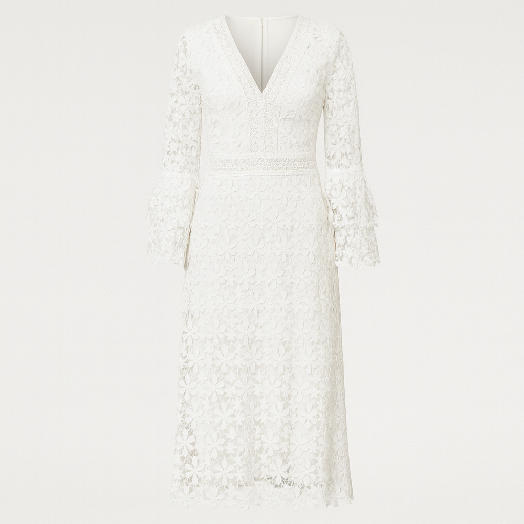 The Seraphina Lace Cocktail Dress – Dress – White – Lila Faye