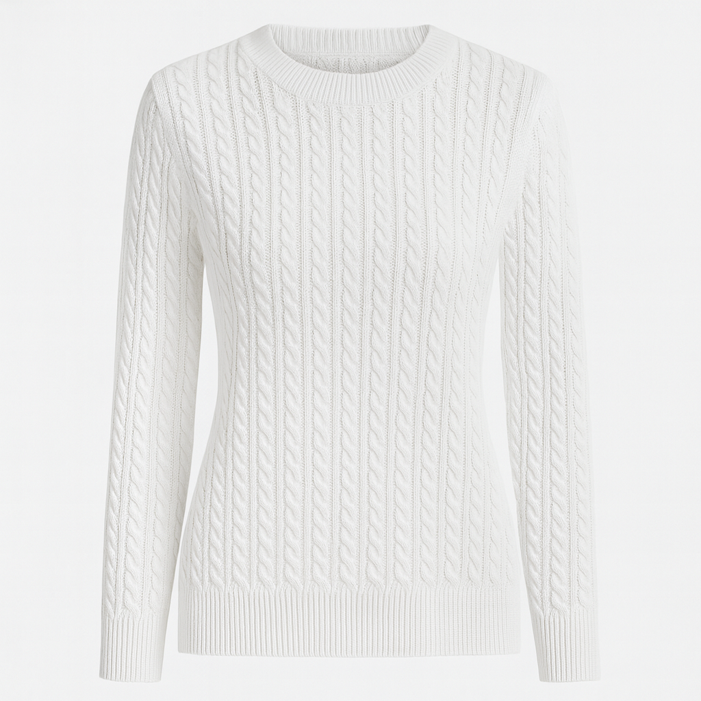 The Dorevelle Round-Neck Sweater – Sweater – White – Lila Faye