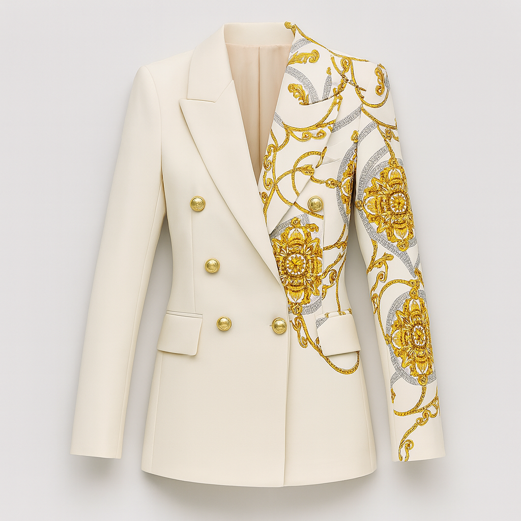 The Valentina Asymmetrical Blazer – Jacket – White – Lila Faye