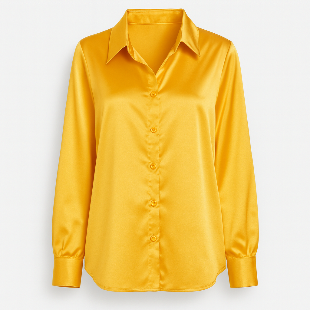 The Celestine Satin Shirt – Shirt – Yellow – Lila Faye