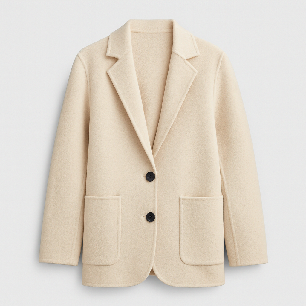 The Amelia Wool Blazer Coat – Jacket – Khaki – Lila Faye