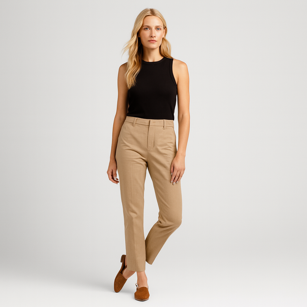 Closed-toe woven flat shoe with slingback strap, buckle closure, and low stacked heel.