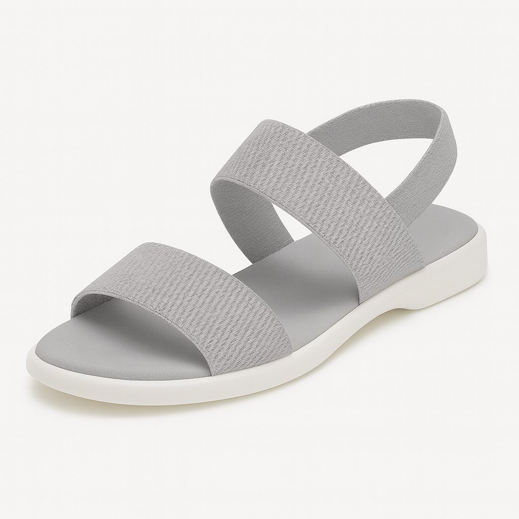 Sandals with wide dual straps and slingback support, designed for everyday casual comfort
