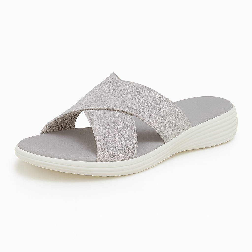 Sandals with wide dual straps and slingback support, designed for everyday casual comfort
